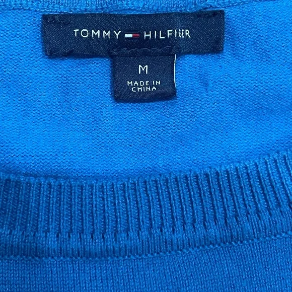 Tommy Hilfiger Blue and White Striped Crewneck Sweater - Picture 8 of 9